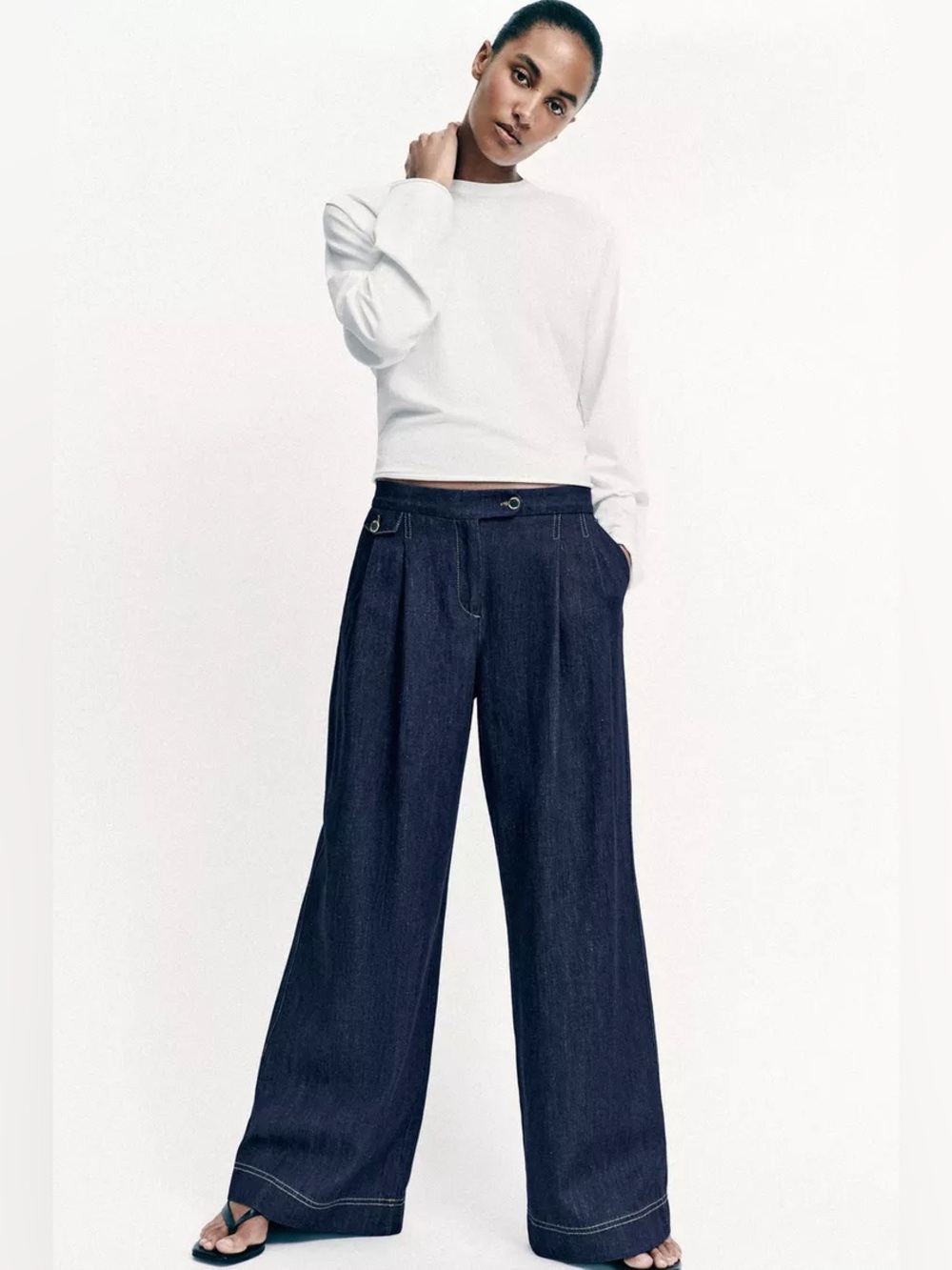 NWT Zara Z1975 WIDE LEG PLEATED PANTS